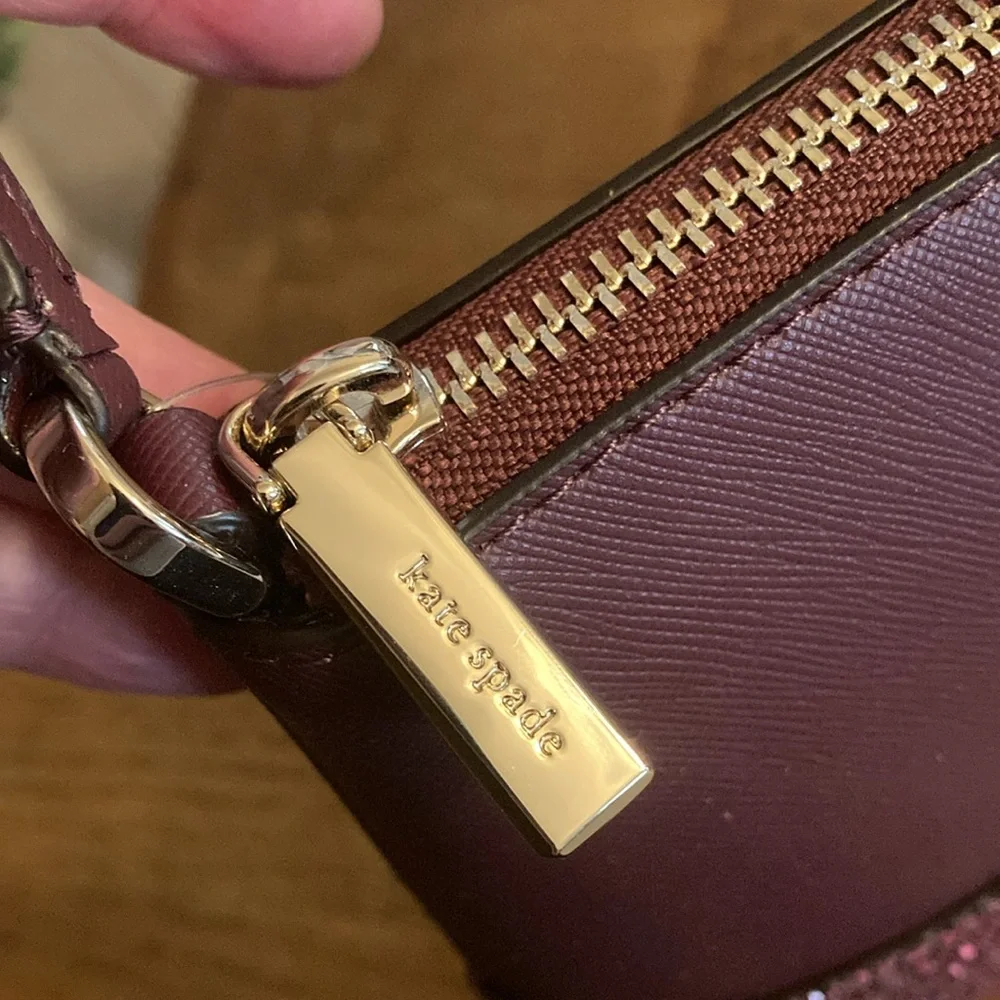 kate spade flash glitter cherrywood crossbody bag NWT